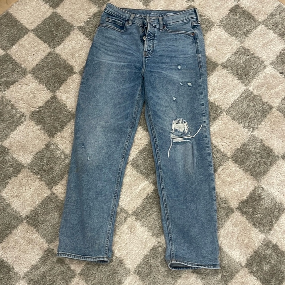 High rise straight denim